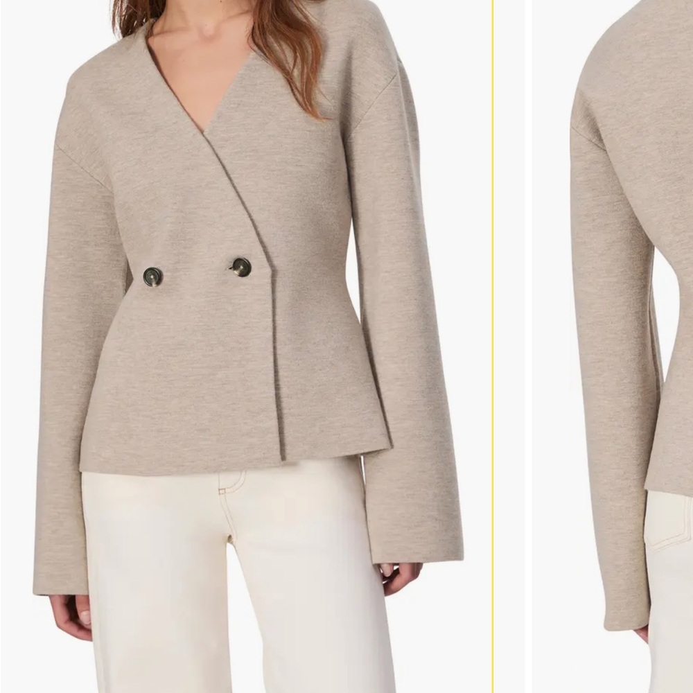 rag & bone Taupe Double-Breasted Women's Blazer